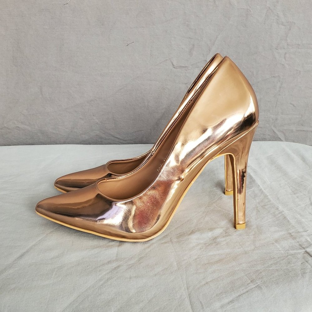 Patent Gold Heels from Yoki